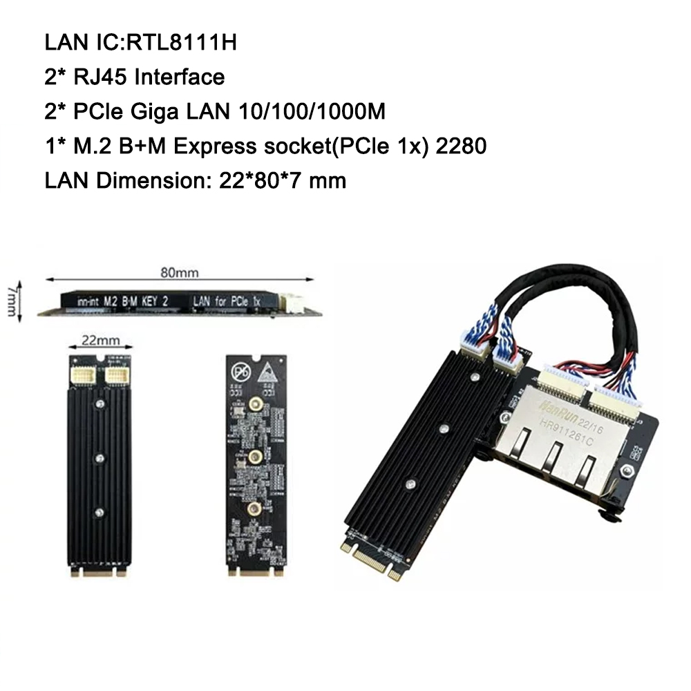 Tarjeta de Red Industrial M.2  - Gigabit Network Card reseña y precio
