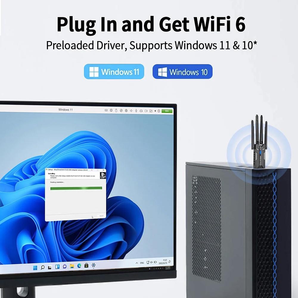 Adaptador WiFi 6 USB 3.0 de 18 - Gigabit Network Card reseña y precio